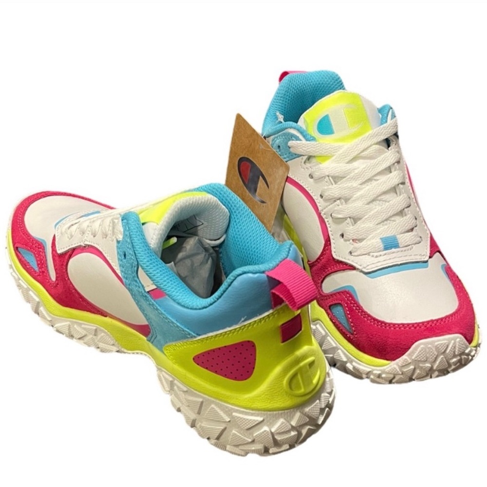 Champion Track Tank Athletic Retro Neon Sneakers Size 5.5Y🌸